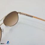 عکس از عینک آفتابی خلبانی با فریم فلزی و طلایی رنگ و دسته کائوچویی کد 324-817