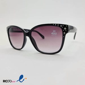 عکس از عینک آفتابی زنانه با فریم مشکی و نگین دار کد 324-845