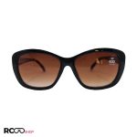 عکس از عینک آفتابی زنانه با فریم مشکی و دسته پلنگی کد 324-648