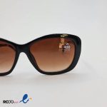 عکس از عینک آفتابی زنانه با فریم مشکی و دسته پلنگی کد 324-648