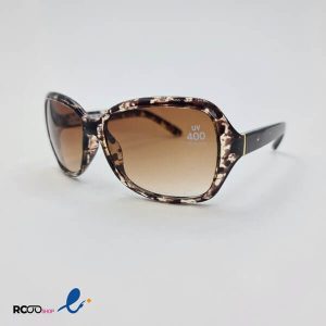 عکس از عینک آفتابی بیضی زنانه با فریم قهوه ای چریکی کد 324-600