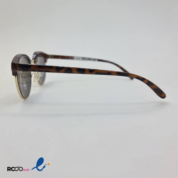 عکس از عینک آفتابی آینه ای با فریم طرح چوبی کد 430-602