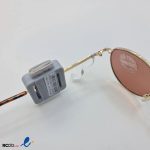 عکس از عینک آفتابی گرد با عدسی آینه ای و فریم طلایی کد 324-388