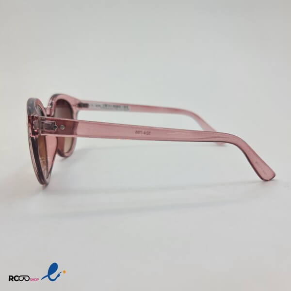 عکس از عینک آفتابی با فریم گرد و رنگ بنفش پاستیلی مدل 324-786