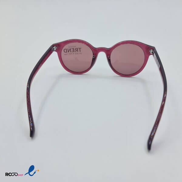 عکس از عینک آفتابی شیشه ای گرد با رنگ قرمز مدل 324-615