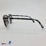 عکس از عینک آفتابی گرد با فریم دو رنگ سفید و مشکی مدل 324-982