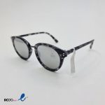 عکس از عینک آفتابی گرد با فریم دو رنگ سفید و مشکی مدل 324-982