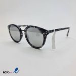 عکس از عینک آفتابی گرد با فریم دو رنگ سفید و مشکی مدل 324-982