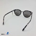 عکس از عینک آفتابی گرد با فریم دو رنگ سفید و مشکی مدل 324-982
