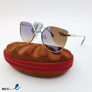 عکس از عینک آفتابی گربه ای دخترانه با فریم فلزی و طلایی مدل 324-814
