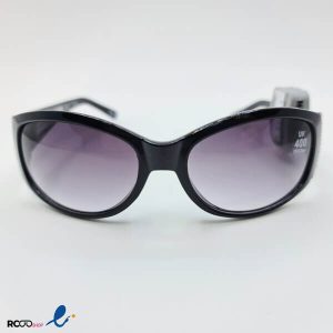 عکس از عینک آفتابی بیضی با فریم مشکی و دسته پهن و نگین دار مدل 324-773