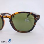 عکس از عینک آفتابی مربعی با فریم پلنگی و عدسی سبز رنگ کد 324-690