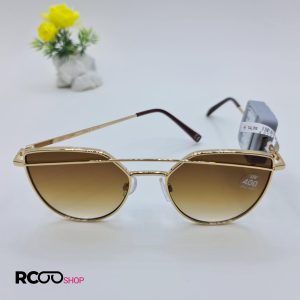 عکس از عینک آفتابی دخترانه با فریم فلزی و طلایی رنگ با دو پل بینی کد 324-580