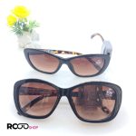 عکس از عینک آفتابی زنانه با فریم مشکی و دسته پلنگی کد 324-648