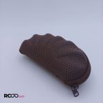 عکس از کیف صدفی عینک زیپ دار و قهوه ای رنگ مدل 991128