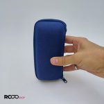 عکس از کیف عینک اصل و زیپ دار مستطیلی شکل آبی رنگ مدل 991243