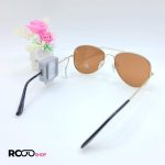 عکس از عینک آفتابی خلبانی با فریم طلایی و عدسی آینه ای کد 324-060