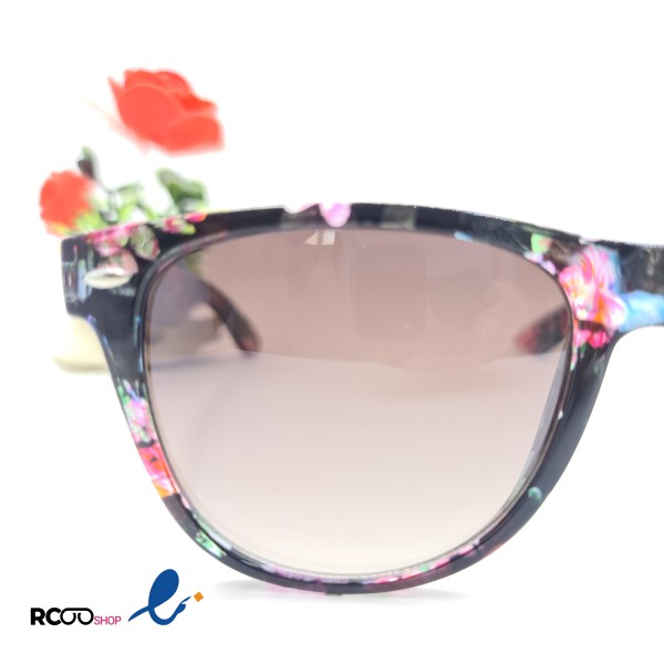 عکس از عینک آفتابی مربعی دخترانه با فریم گل گلی و دسته پهن کد 324-895