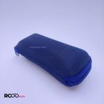 عکس از کیف عینک مستطیلی مشکی رنگ با زیپ آبی مدل 991262