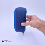عکس از قاب عینک مستطیلی مشکی رنگ با زیپ آبی طرح دار مدل 991280