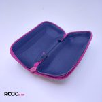 عکس از کیف عینک ضد ضربه مشکی رنگ با زیپ صورتی مدل 991268
