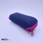 عکس از کیف عینک ضد ضربه مشکی رنگ با زیپ صورتی مدل 991268