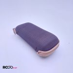 عکس از کیف عینک ضدضربه و ضدخش قهوه ای رنگ با زیپ کرمی مدل 991278