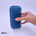 عکس از کیف عینک هارد زیپی سبز رنگ از جنس جیر 991254