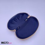 عکس از کیف عینک زیپ دار شکل صدفی و رنگ طوسی جیر مدل 991313