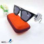 عکس از عینک آفتابی گربه ای زنانه با فریم مشکی رنگ و عدسی دودی UV400 کد 326-064
