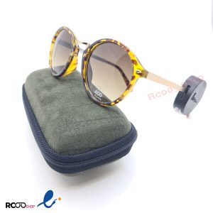 عکس از عینک آفتابی زنانه با طرح قاب پلنگی و دسته فلزی مدل 430-708