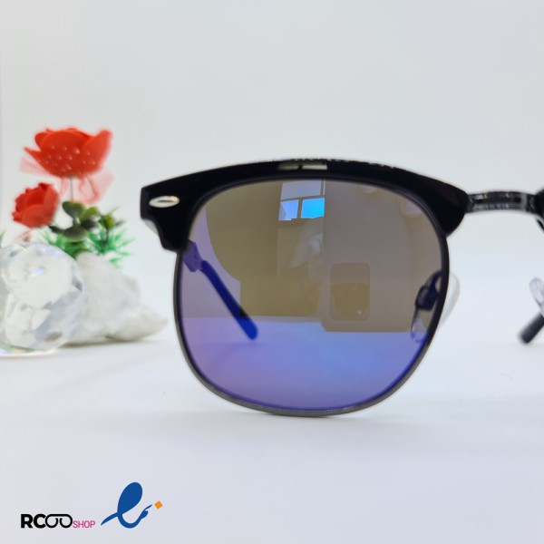 عکس از عینک آفتابی کلاب مستر با عدسی آینه ای و آبی رنگ کد 430-605