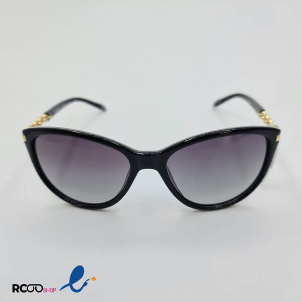 عکس از عینک آفتابی پلاریزه زنانه با فریم مشکی و دسته طلایی مدل 477-309
