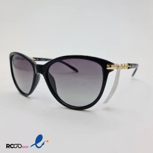 عکس از عینک آفتابی پلاریزه زنانه با فریم مشکی و دسته طلایی مدل 477-309