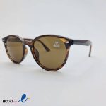 عکس از عینک آفتابی با فریم گرد و رنگ قهوه ای سوخته مدل 326-053
