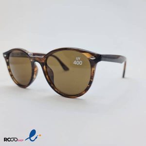 عکس از عینک آفتابی با فریم گرد و رنگ قهوه ای سوخته مدل 326-053