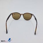 عکس از عینک آفتابی با فریم گرد و رنگ قهوه ای سوخته مدل 326-053