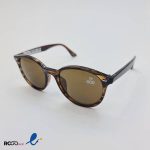 عکس از عینک آفتابی با فریم گرد و رنگ قهوه ای سوخته مدل 326-053