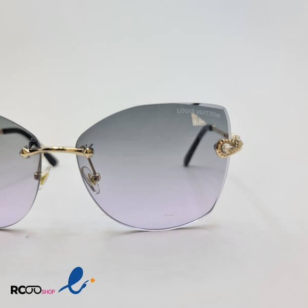 عکس از عینک آفتابی فریملس زنانه با دسته طلایی برند lv مدل cf58165