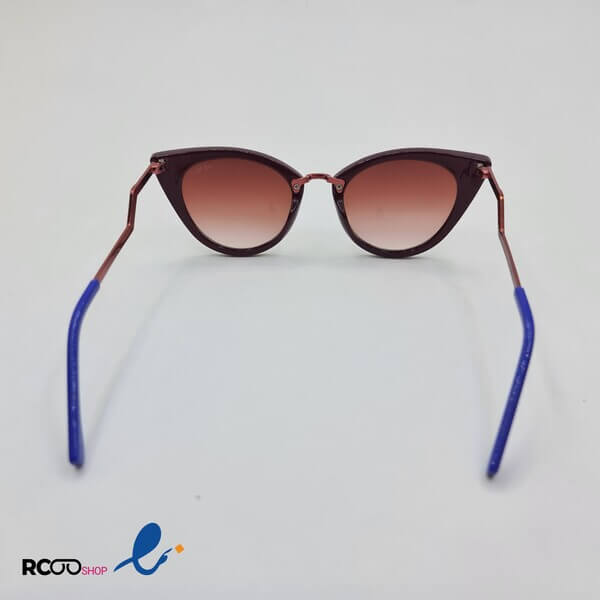 عکس از عینک آفتابی fendi با فریم گربه ای و رنگ زرشکی مدل ff0118
