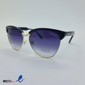 عکس از عینک آفتابی زنانه کلاب مستر با فریم مشکی و طلایی برند پرادا PRADA مدل 845