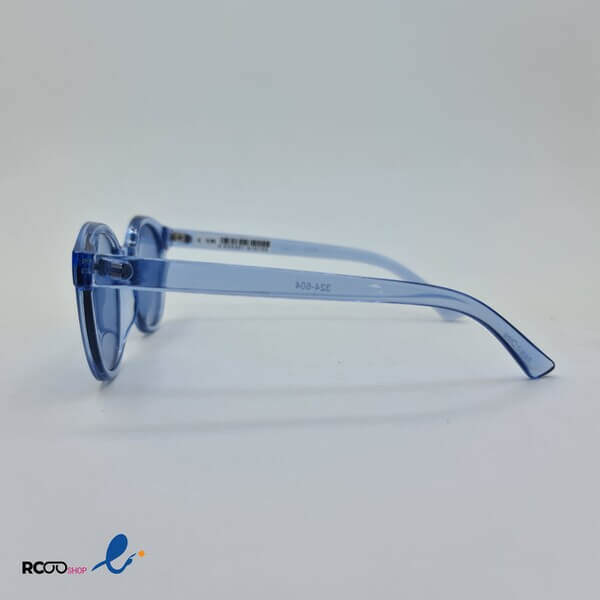 عکس از عینک آفتابی گرد با فریم شیشه ای و رنگ آبی آسمانی مدل 324-604