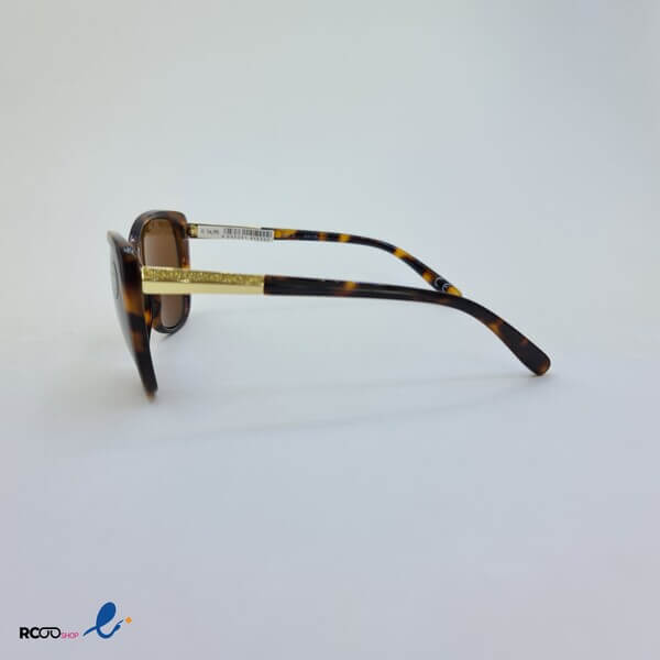 عکس از عینک آفتابی پلنگی با دسته طلایی فلزی رنگ و طرح دار مدل 324-753