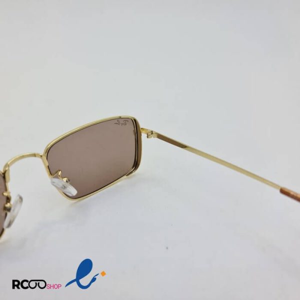 عکس از عینک آفتابی با فریم مستطیلی و عدسی قهوه ای برند ray-ban مدل b80-628
