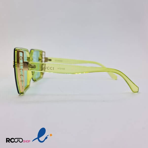عکس از عینک شب مربعی با فریم و عدسی سبز برند گوچی gucci مدل d21274