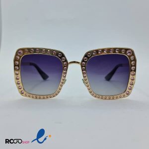 عکس از عینک آفتابی پلاریزه و زنانه گوچی GUCCI با فریم بزرگ و نگین دار مدل GG0115S