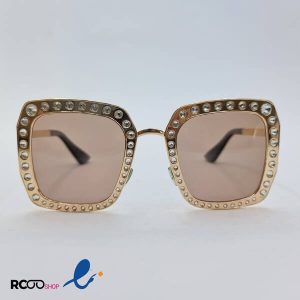 عکس از عینک آفتابی پلاریزه برند گوچی با فریم درشت و نگین دار مدل GG0115S