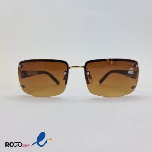 عکس از عینک آفتابی مستطیلی شکل و نیم فریم (از داخل) و عدسی قهوه ای رنگ مدل 324-970