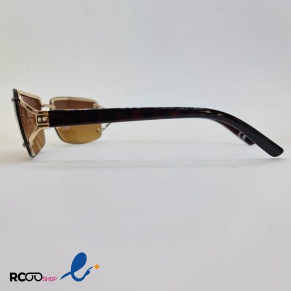 عکس از عینک آفتابی مستطیلی شکل و نیم فریم (از داخل) و عدسی قهوه ای رنگ مدل 324-970