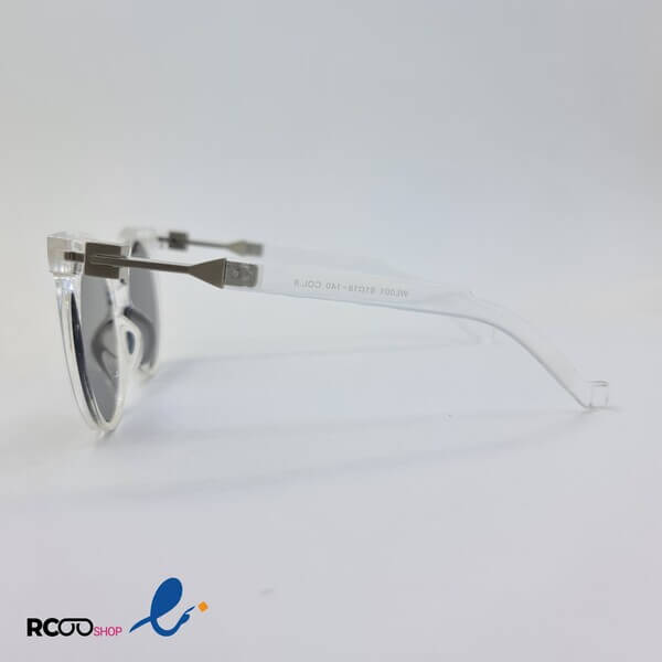 عکس از عینک آفتابی گرد با فریم شفاف و بی رنگ و عدسی آینه ای برند fendi مدل wl001